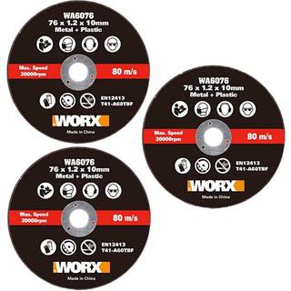 Worx 3 pc. 76mm x 10mm skæreskive metal ✓ På lager - klar til levering og afhentning