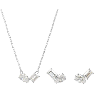 Swarovski Mesmara Mixed Cuts White Earring and Necklace Set - 38cm