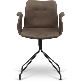 Bent Hansen Primum Spisebordsstol med Armlæn Og Swivel Sort/Tartufo