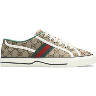 Gucci - Tennis 1977 Webbing-Trimmed Logo-Jacquard Canvas Sneakers - Men - Neutrals - UK 13