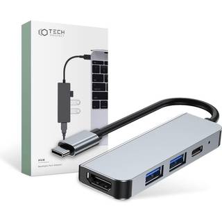 Tech-Protect V2-Hub Multi Adapter 4in1 - Grå