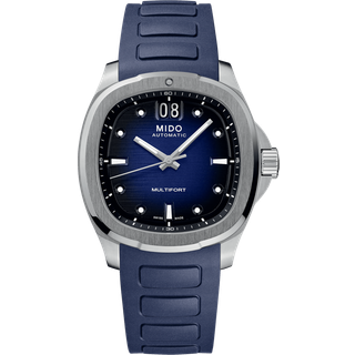 Mido M049.526.17.041.00 Multifort TV Big Date Blå/Gummi Ø39.2 mm