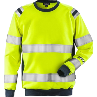 Fristads 109428 Flamestat Hi Vis Sweatshirt kl.3 7076 / Arbejdstrøje Hi-Vis gul/Marine S
