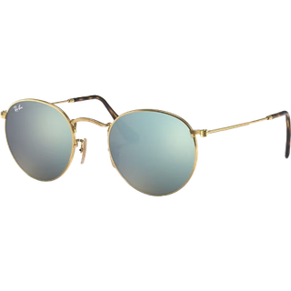 Ray - Ban Mand RB3447N ROUND METAL 001/30 Solbriller Metal Guld Sølv Rund Normal
