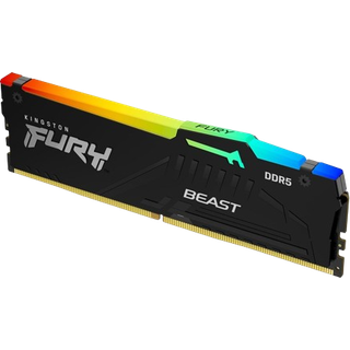 Kingston FURY Beast RGB DDR5-5200 - 8GB - CL36 - Single Channel (1 pcs) - AMD EXPO & Intel XMP - Sort med RGB