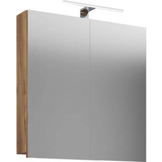 VCB1 spejlskab badeværelse 60 cm inkl. lys honning eg dekor.