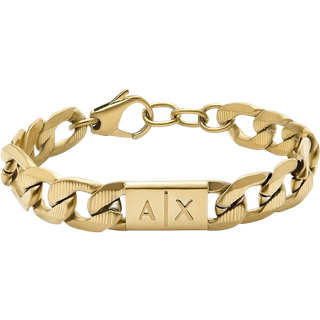 Armani Exchange AXG0078710 Stainless Steel Gold Tone IP Logo Bracelet - A9547