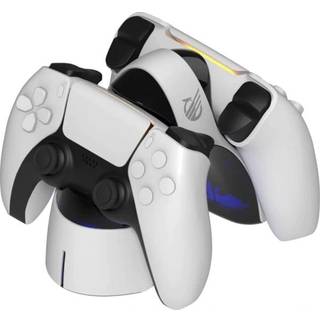 KMD PS5 Dualsense Charging Station - White - Wireless Tilbehør til spillekonsol - Sony PlayStation 5