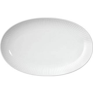 Royal Copenhagen Hvid Riflet asiet - 23 cm