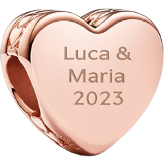 Pandora Engraving Heart Charm - Rose Gold