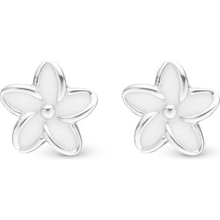 Enamel Flowers Ørestikker - Blankpoleret Sterling Sølv - Christina