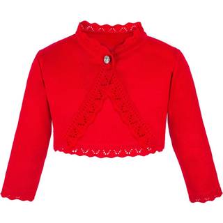 Lilax Baby Girls Knit Langærmet knap Lukning Bolero Cardigan skulder 9-12 måneder rød
