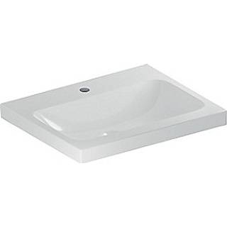 Geberit iCon Light håndvask til borplademontering: B=60cm, T=48cm, Hanehul=Midtpå, Overløb=Uden, Hvid