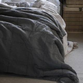 Ib Laursen vintage quilt sengetæppe 240x240 cm thunder grey