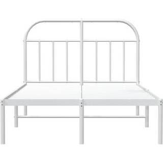 Sengeramme Med Sengegavl Metal - Hvid / med hovedgærde / 120 x 200 cm