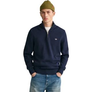 GANT Herre Afslappet sweater i bomuld med halv lynlås (M)