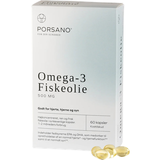 Porsano Omega-3 Fiskeolie - 60 Kapsler