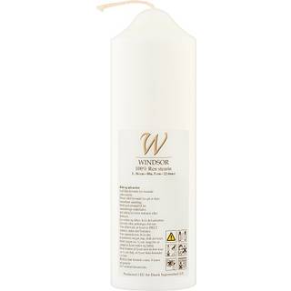 Windsor bloklys ren stearin 5x16 cm - hvid (På lager i butik)