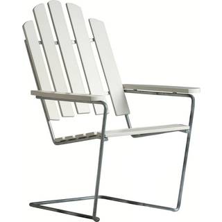 Grythyttan Stålmöbler Solstol A3 Hvidlakeret eg/galvaniseret stål