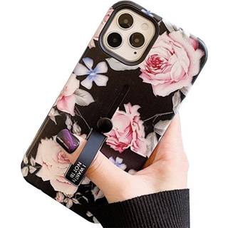 Modeetui med fingerholder - iPhone 12/12 Pro, forårsblomster