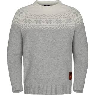 Gridarmor Men's Snøkrystall Round Neck Ullgenser Light Grey/White, Lt. Grey/White, S