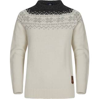 Gridarmor Women’s Snøkrystall Round Neck Ullgenser White/Dark Grey/Light Grey, L