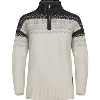 Gridarmor Women's Snøkrystall Half Zip Ullgenser White/Dark Grey/Light Grey, White/Dk. Grey/Lt. Grey, S