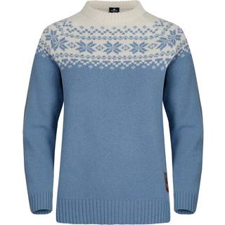 Gridarmor Women’s Snøkrystall Round Neck Ullgenser Light Blue/White, Lt. Blue/White, L