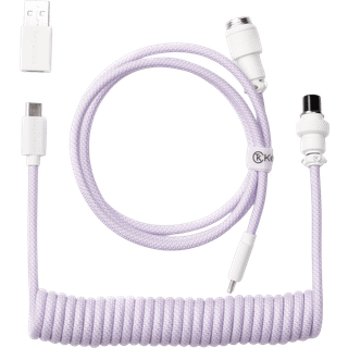 Keychron Coiled Aviator USB-C Cable Straight - Light Purple - Upgrade Accessories - Lilla