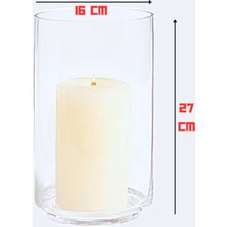 John Lewis høj hurricane-lysestage, 27 cm, klar glas