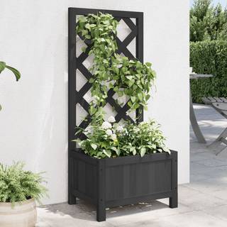 plantekasse med espalier massivt grantræ sort