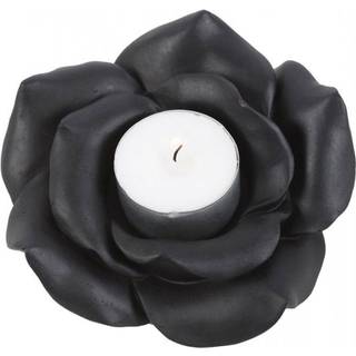 Schwarze Rose als Gothic-Teelichhalter 11cm