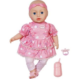 Baby Annabell Mia dukke med lyserød kjole og sovende øjne - 43 cm