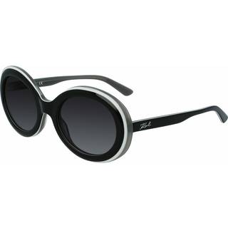 Karl Lagerfeld Unisex KL6058S 092 Solbriller Plast Sort/hvid Grå Rund Skygge
