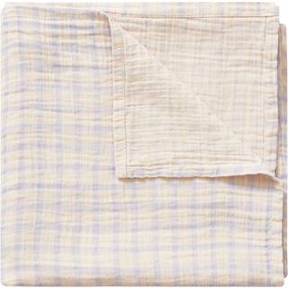 Garbo&Friends Gingham Sky Blue Muslin swaddle tæppe 110x110 cm