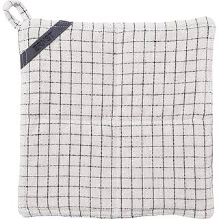 Ternet grydelap 25 cm, beige/sort