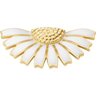 Georg Jensen Daisy Hårspænde forgyldt og hvid emalje