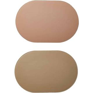 Oval Dækkeserviet Rosa/Taupe