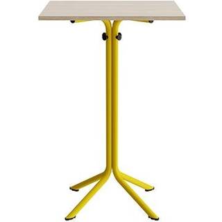 Bord Atlas 1133 700x700x1080mm, Hvidpigmenteret eg med gult understel