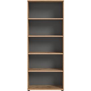 Mason kontorreol 80cm 4 hylder grå,eg dekor.