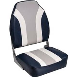 WISE 8WD1062LS-932 KLASSISK STRIPE High Back Boat Seat Navy-White-Grey