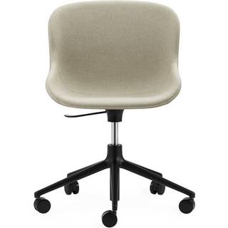 Normann Copenhagen Hyg Kontorstol med Hjul Polstret Sort Aluminium/Main Line Flax MLF20