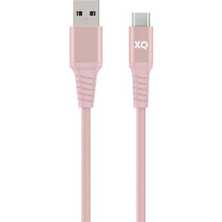 XQISIT Flettet USB-kabel - USB-C til USB 2 m - Pink