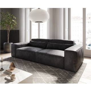 Big-Sofa Sirpio 230x90 cm Lederimitat Vintage Anthrazit
