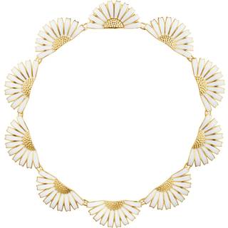 DAISY Halskæde (str. SM), Georg Jensen, Sterlingsølv belagt med 18 kt. guld / Hvid emalje