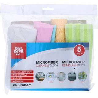 Mikrofiberklude 35 x 35 cm i 5-pak - vaskbart og fnugfrit design