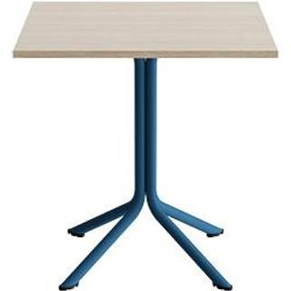 Bord Atlas 1133 700x700x720mm, Hvidpigmenteret eg med azurblåt understel
