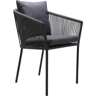 Salerno spisebordsstol med hynde, aluminium/polyester, mørkegrå/sort