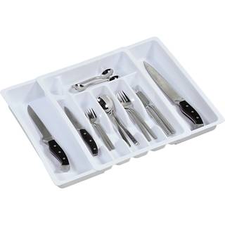 Udvidelig bestikbakke, plast, 29 - 50 cm, Hvid - Kesper
