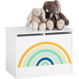 SoBuy vægreol til børn, bogreol, legetøjskasse, hvid KMB70-W